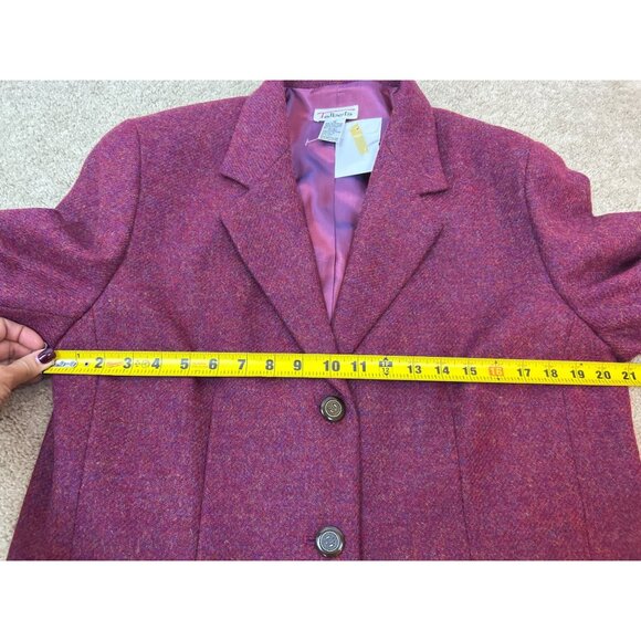 NWT Talbots 100% Wool Blazer Jacket Cranberry Crest Buttons Made in USA 16 - Picture 14 of 16